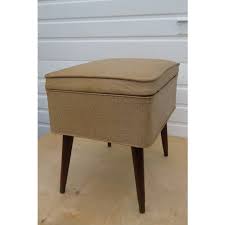 Singer Mid Century Modern Sewing Bench Foot Stool Storage ...