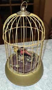 Antique Germany Bird Cage Music Box Automaton 10" Two Birds ...