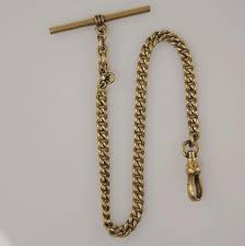 Vintage Gold Plated BLAZER Length Pocket Watch Chain C1910 ...