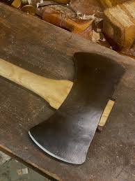 Made an ash and walnut handle for this Woodslasher double ...