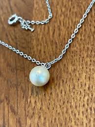 vintage crown trifari dainty single Faux pearl necklace 16 ...