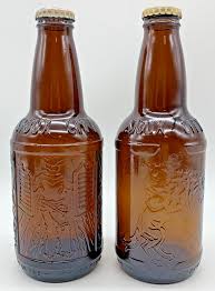 2 Vintage Sarsaparilla Amber Glass Soda Bottle Sioux City ...