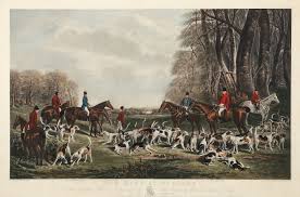 Vintage handcolored engraving The Meet at Blagdon sold at ...