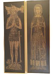 Vintage Large "Sir & Lady Foxely" Gilded Brass Rubbings Set ...