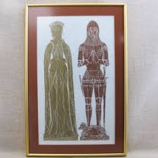 Vintage Medieval Knight Portrait, Female Portrait, Rubbing ...
