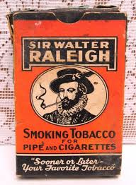 Vintage SIR WALTER RALEIGH SMOKING TOBACCO BOX Orig. Contents BROWN & WILLIAMSON