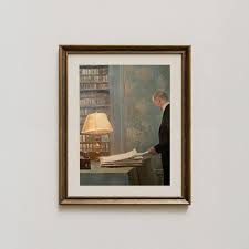 Vintage Library Art Print Victorian Study Scene Classic ...