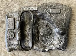 1990 Signed Siskiyou Buckle Co Bald Eagle & American Flag ...