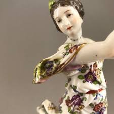 Girl with a Tambourine Porcelain Figure from Oswald Lorenz for sale at Pamono
