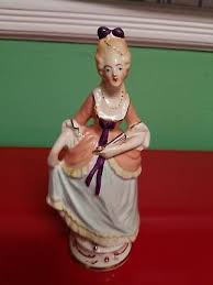 Vintage Porcelain Colonial Victorian Figurine Woman with ...