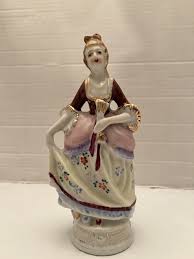 Vintage Hand Painted Lady Fugurine Dressed In 17th Century ...