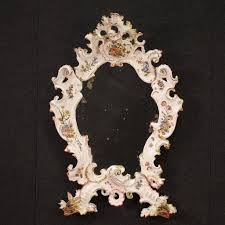 Great painted ceramic mirror furniture bassano frame 20th ...