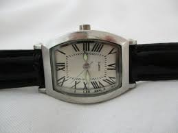Silvertone Roman Numeral Watch, Black Patent Leather Buckle ...