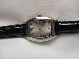 Roman Numerals Watch Silver Toned Rectangular Face Black ...