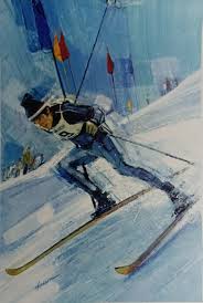Ski Art Jim Jonson Jean-Claude Killy Sweeping the North ...