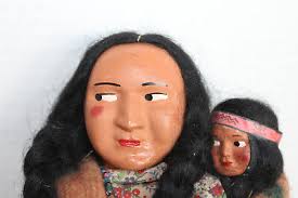 1940s Skookum Bully Good Indian Doll & Papoose 10.5" Sticker Native American | eBay