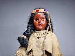 VINTAGE 1960s Native American Indian Doll, Handmade ...