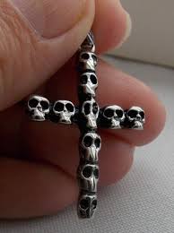 Stainless Steel Skulls Cross Pendant Only #ST353 | eBay