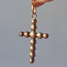 Antique Victorian era 18K gold French Perpignan garnet cross pendant at 1stDibs | garnet cross necklace gold