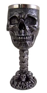 Metallic Finish Grinning Skull Wine Goblet With Stainless Steel Liner | Desertcart INDIA