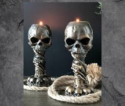 Gothic Decor Skull Candle Holder Tealight Holder Tea light Candle Halloween Gift | eBay