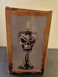 2001 Myths & Legends Skull candle holder in box Never used 5" tall Handpainted | eBay