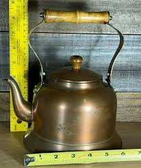 Copper Teapot Wood Handle Taiwan Collectible Decoration ...