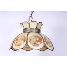 VINTAGE Green Hanging Swag Lamp 1970s Plug In WORKS Antique | eBay