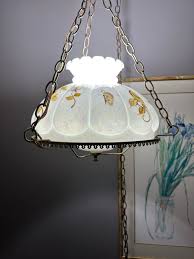 Antique Leaded Slag Glass Pendant Light with Malachite Accents | Grandview Mercantile