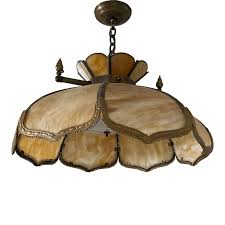 Antique Slag Glass Hanging Lamp