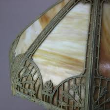 Antique Arts and Crafts Bradley and Hubbard School Slag Glass Lamp, Circa 1920 at 1stDibs | bradley hubbard slag glass lamp, bradley and hubbard lamp models, antique slag glass lamp shade