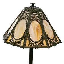 Antique Slag Glass Panel Lamp | Grandview Mercantile