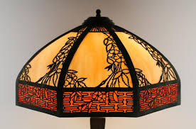 Sold at Auction: Handel Style 16 Panel Slag Glass Lamp