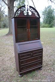 Antique Solid Wood Secretary Desk With Glass Doors and Drawers - Ready for Customization - Etsy Canada