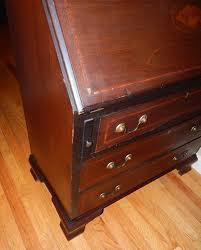 19th C. Diminutive Desk with Satinwood Inlaid Conch Shell Lid | mainecountryclassics