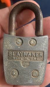 VINTAGE Slaymaker Rustless Padlock Lock 1 Key 2 x 1 1/2" Works Gate 1950's Retro | eBay