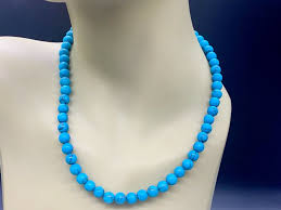 VINTAGE TURQUOISE BEAD NECKLACE STRAND STRING | eBay