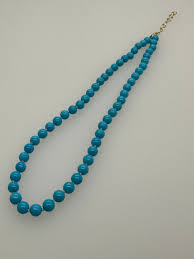 Genuine Sleeping Beauty Turquoise Necklace Choker 14KYG 5.6 ...