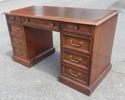 National Mt Airy Chippendale Mahogany and Tooled Leather Top ...