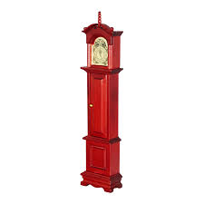 Grandfather Tall Chest Clock with Wooden Dollhouse Furniture ...