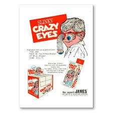 SLINKY CRAZY EYES Advert Design 3.5 " x 2.5 " FRIDGE MAGNET ...