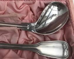 Vintage Silver Plated Baby Flatware Set: Christening Gift, Belgium Art Deco - Etsy