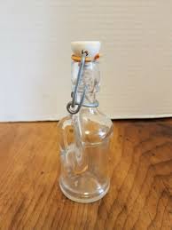 Clear Glass Jug Bottle with Wire bail and plastic stopper ...