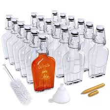 Nevlers 18 PK 8.5 oz Glass Flask For Liquor | Airtight Swing ...