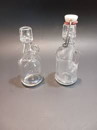 Vtg. Glass Jugs With Stopper And Wire Clasp. One without ...