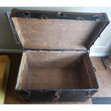 1930s Breakless Leather and Steel Steamer Trunk at 1stDibs | leather covered trunk, steampunk trunk, vintage 1930s steamer trunk