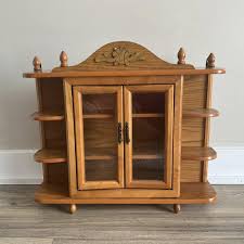 Vintage Double Door Curio Cabinet: Wall Hanging Display ...