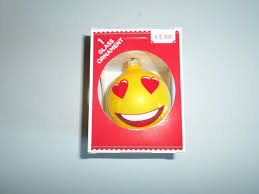 Holiday time EMOJI Christmas glass ornament | eBay