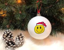 Acid House Smiley Bauble, Personalised Christmas Tree ...