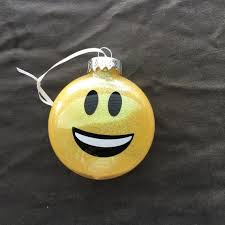 Set of 5 Emoji Glitter Ornaments-free Shipping! - Etsy